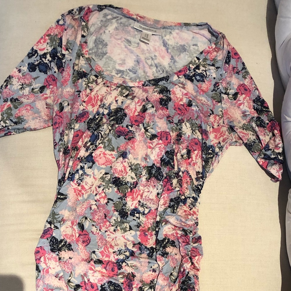 Motherhood Maternity Floral Fitted Dress